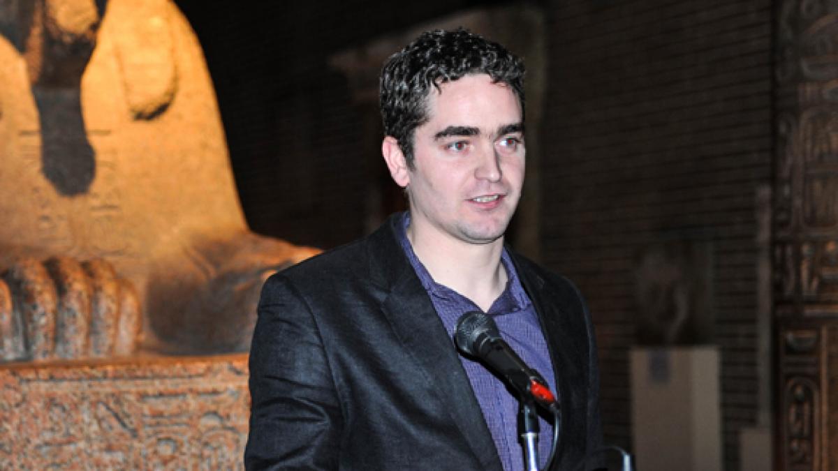 Francesc Dilme, who is Junior Professor at the University of Bonn, accepts the William Polk Carey Prize for the Outstanding Economics Disseration in 2013. 